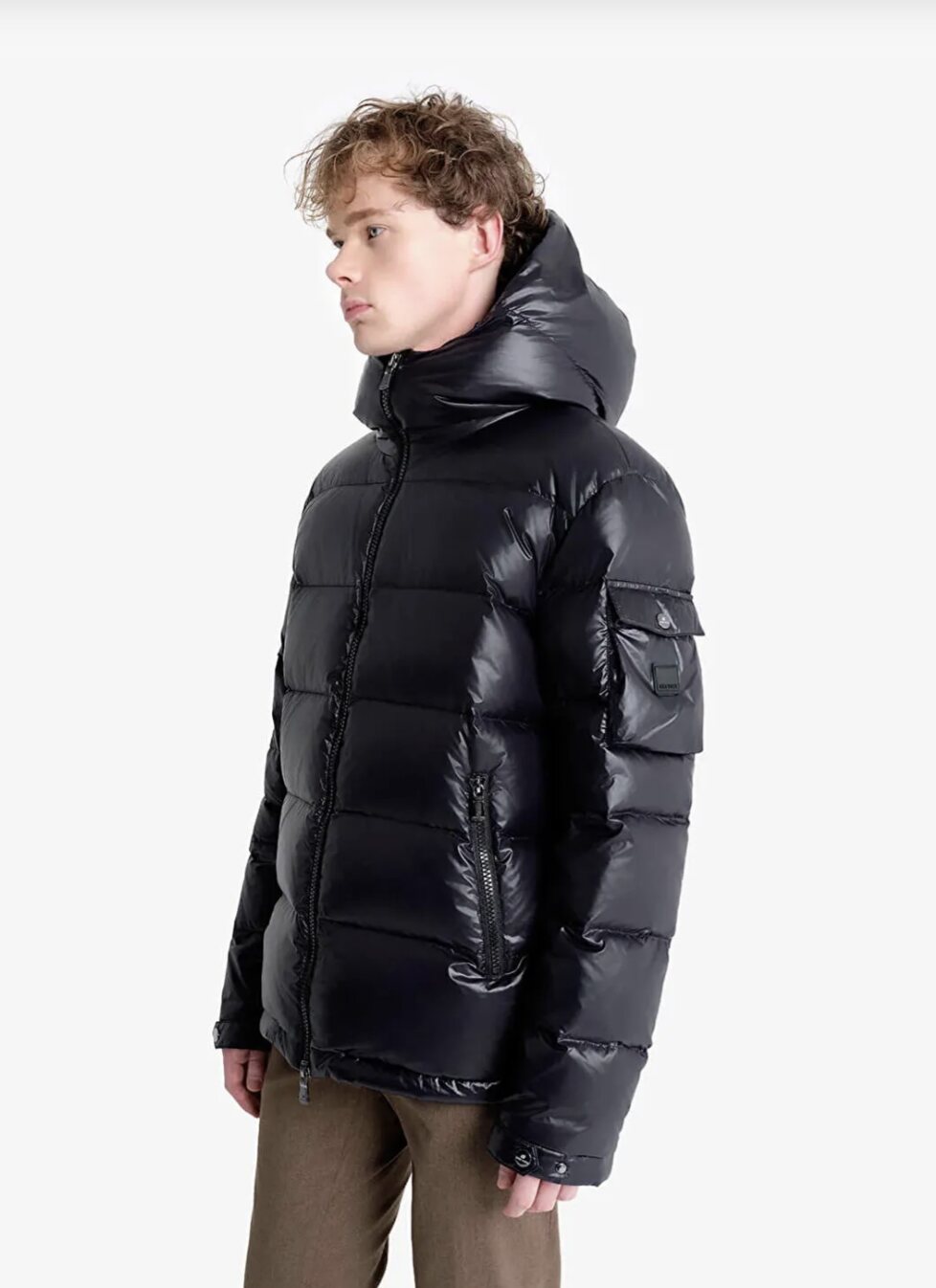 Made Tekstil hooded black puffer jacket