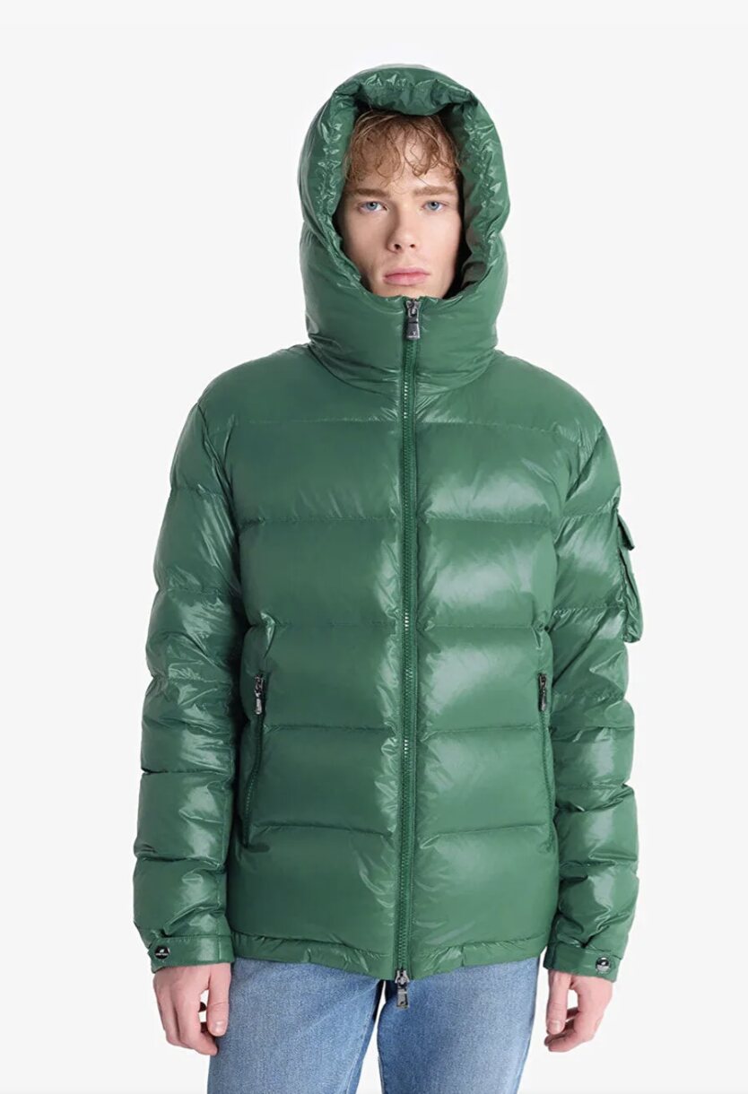 Made Tekstil green hooded puffer jacket