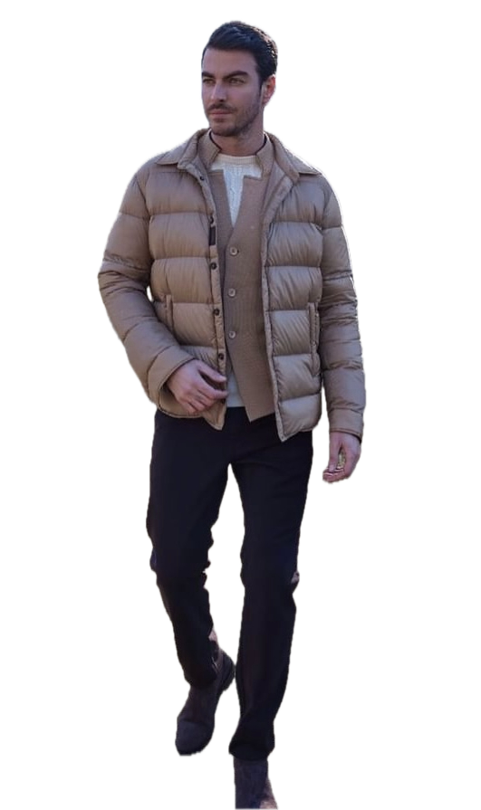 Made Tekstil beige puffer jacket