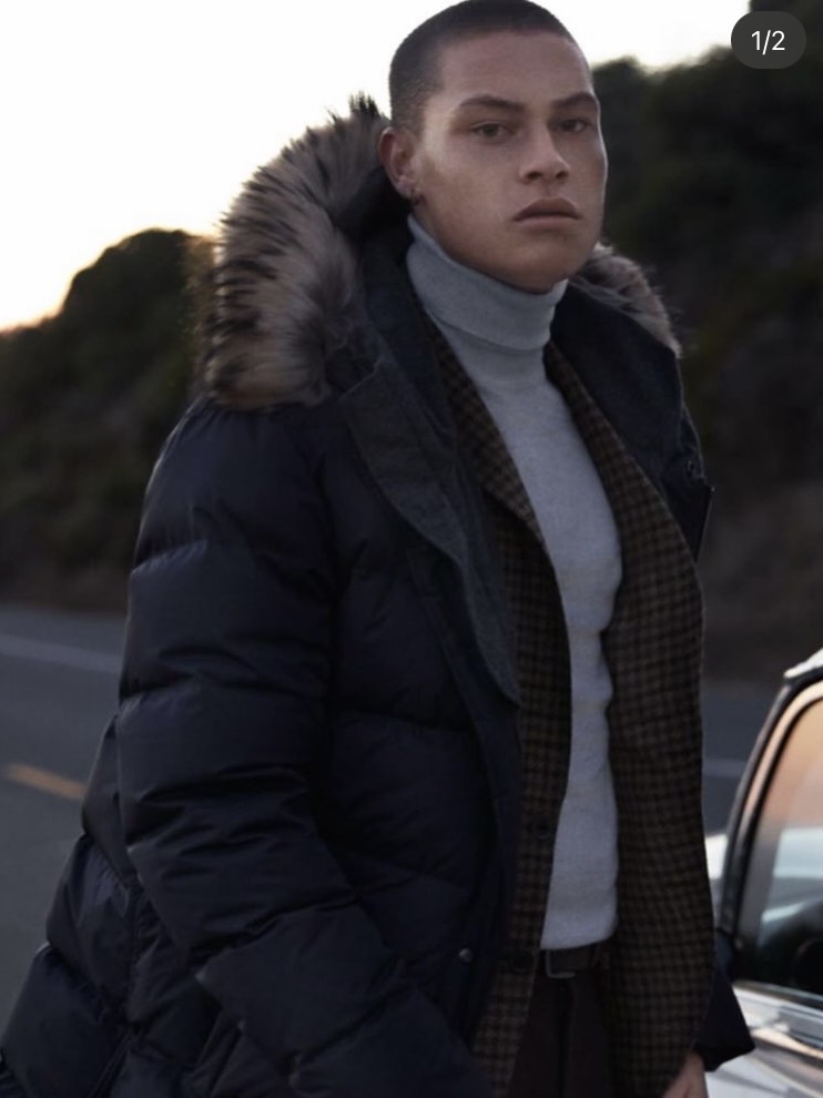 Made Tekstil fur hooded puffer coat