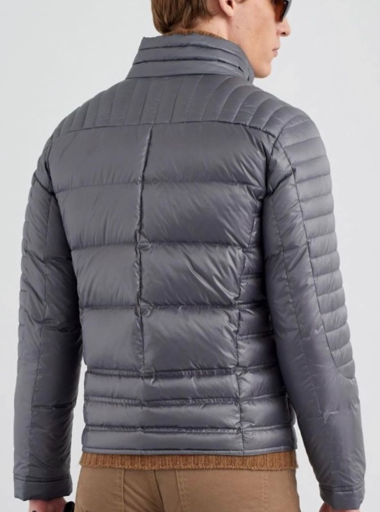 Made Tekstil grey quilted jacket back view